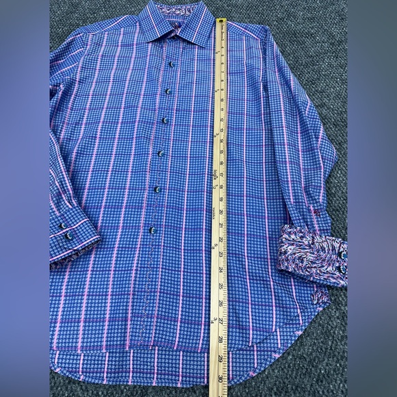 Robert Graham Purple Pink Long Sleeve Button Shirt Flip Cuff • Men’s Medium - Picture 7 of 8